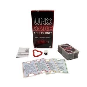 UNO Complete Dare Adults Only Card Game, 2-10 Players, Waterproof Cards and Dice